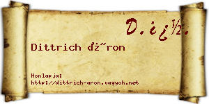 Dittrich Áron névjegykártya